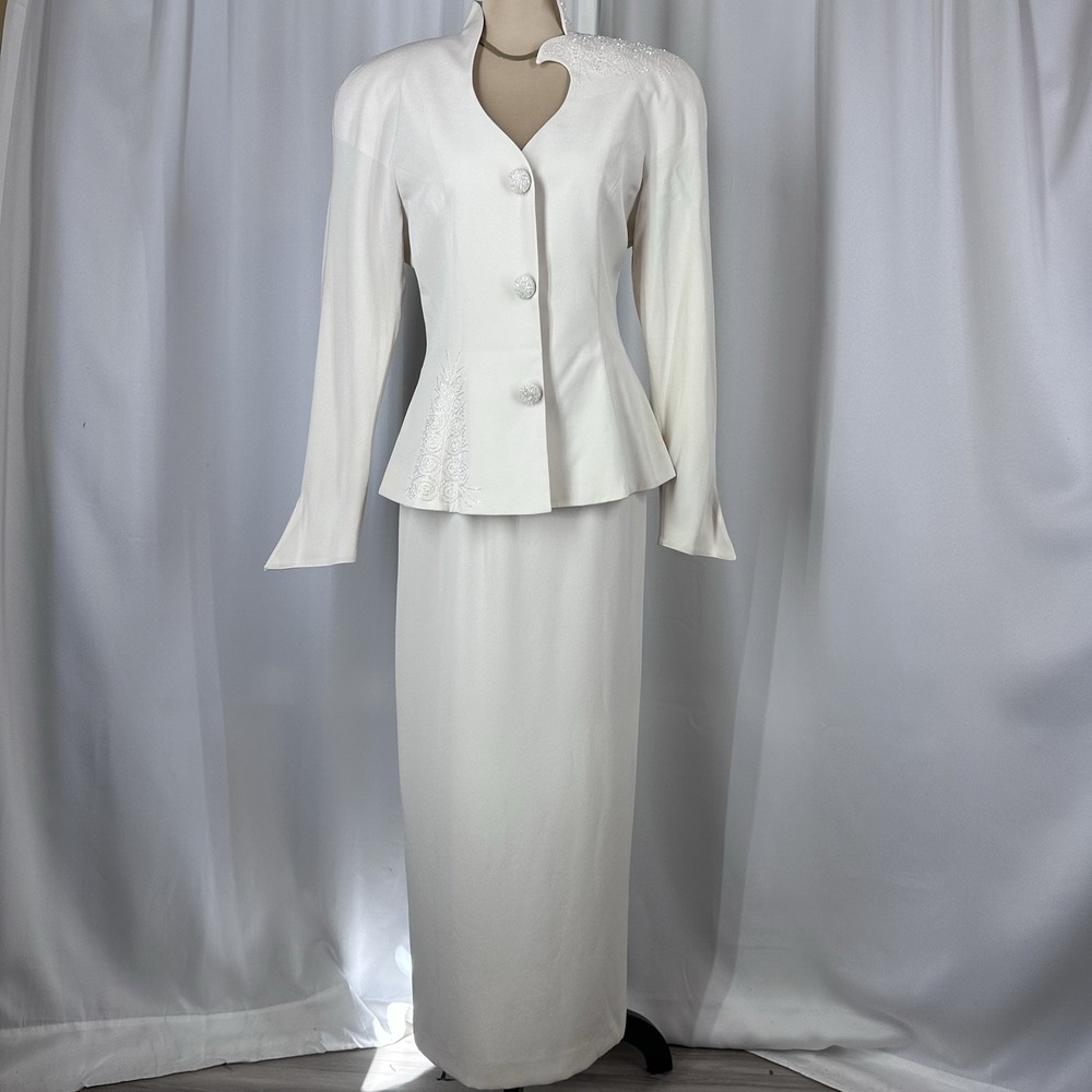 Daymor Couture 2pc Formal Gown Maxi Long Skirt Set Sz 10 Wedding Mother Of Bride